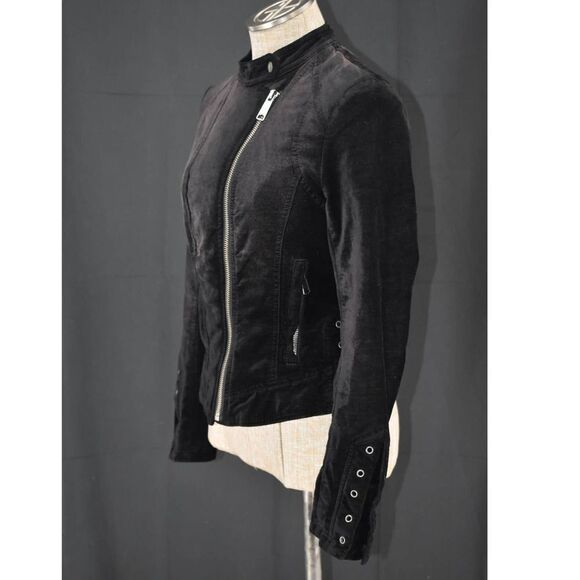 Free People Black Velour Zip Up Jacket - XS - Picture 3 of 5